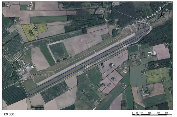 Solcellsanläggning vid Hovby flygfält